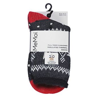 Women's Bordered Snowflake Cozy Warm Thermal Crew Socks