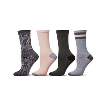 Women's 4 Pair Pack Fairisle Buttersoft Crew Socks