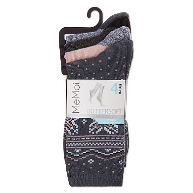 Women's 4 Pair Pack Fairisle Buttersoft Crew Socks