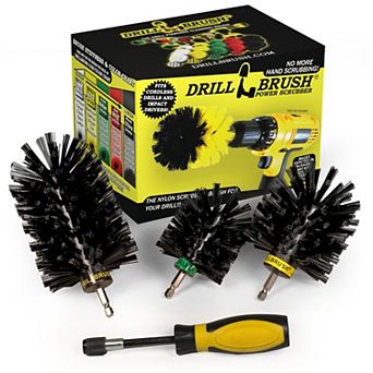 Ultra Stiff Black Bristles W/ Handle Kit - Grill & Industrial Cleaning - Rust Removal - Grill Grates
