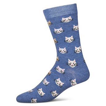 Men's Cat Face Cashmere Crew Socks