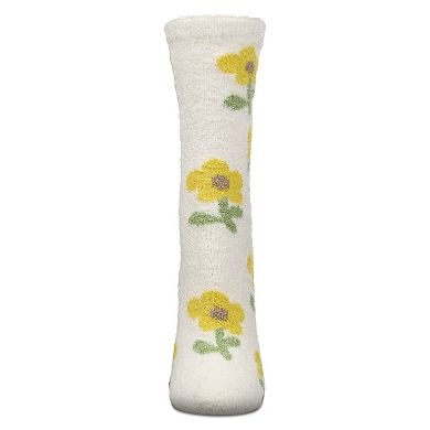 Women's Flower Aloe Infused Crew Socks