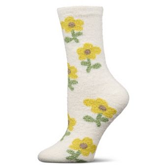 Women's Flower Aloe Infused Crew Socks