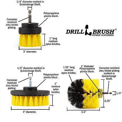 Grout Brush Drill Attachment - Bathroom Cleaner Scrub Brush - Toilet Brush Cleaning Supplies
