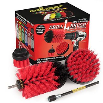 Multi Surface Cleaning Brushes With Long Reach Extension - Marble Cleaner Bit Brushes For Drill
