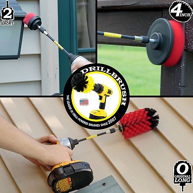 Multi Surface Cleaning Brushes With Long Reach Extension - Marble Cleaner Bit Brushes For Drill