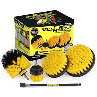 Scrub Brush Kit With Extension - Carpet Cleaner - Sink, Shower, Tile, Grout, Bathtub, Floor & Toilet