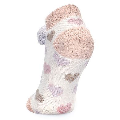 Women's Color Hearts Buttersoft Plush Lined Low Cut Socks