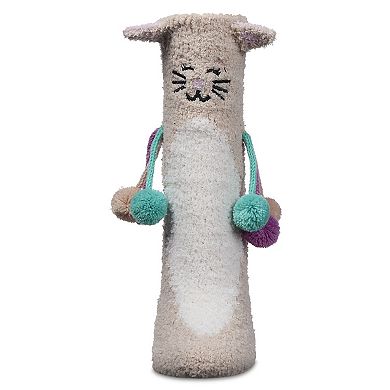 Women's Cat Embellished Plush Crew Socks