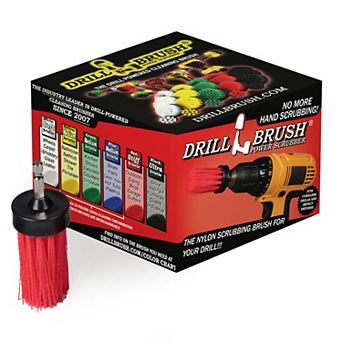 1 in Red Brush - High Stiffness - Long Bristles - Outdoor & Patio Spot Cleaning
