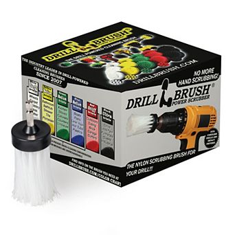 1 in White Brush - Soft Stiffness - Long Bristles - Home & Auto Spot Cleaning