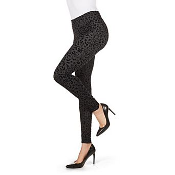 Flocked Monochrome Cheetah Leggings