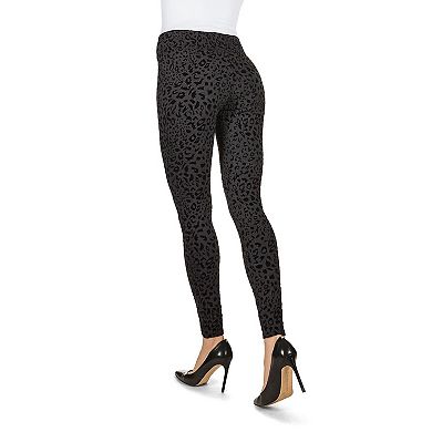 Flocked Monochrome Cheetah Leggings