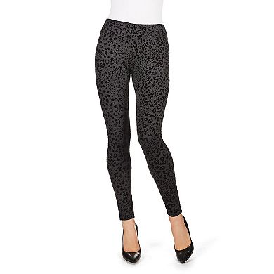 Flocked Monochrome Cheetah Leggings