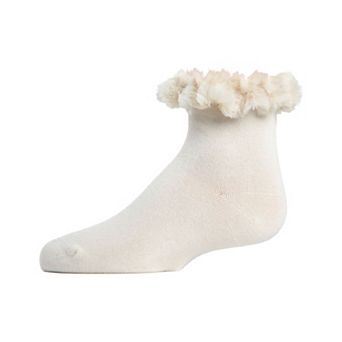 Faux-fur Cuff Cotton Blend Anklet Socks