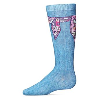 Girls' Silk Tie Knot Cotton Blend Knee High Sock