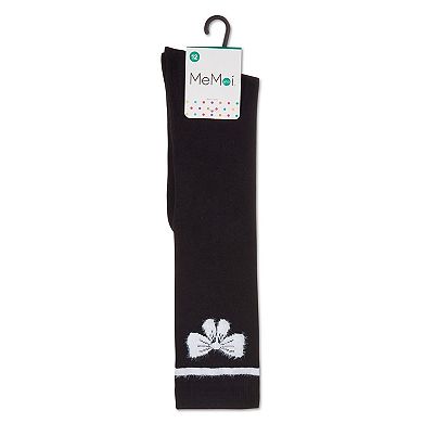 Girls' Fuzzy Bow Knee High Socks