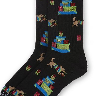 Women's Pile Of Gifts Holiday Crew Socks