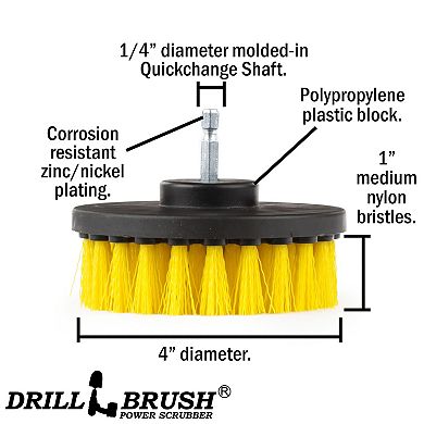 Bathroom Cleaning Brush - Carpet Cleaner - Shower - Sink, Bidet, Tub, Tile, Grout, Flooring