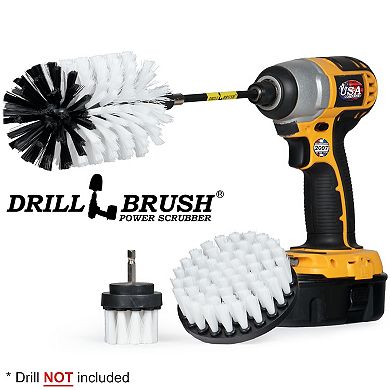 3 Soft Automotive Cleaning Brushes With Extended Reach Attachment - Carpet Cleaner Solution