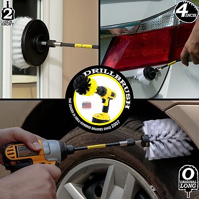 3 Soft Automotive Cleaning Brushes With Extended Reach Attachment - Carpet Cleaner Solution