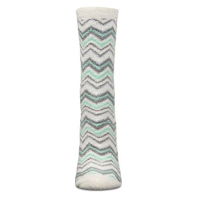 Women's Zig Zag Stripes Aloe Infused Crew Socks