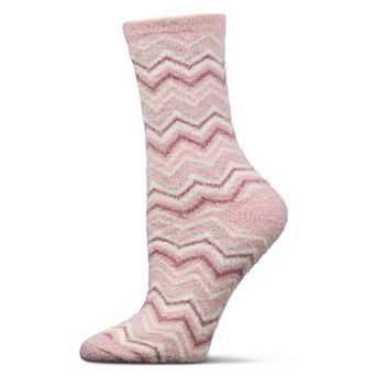 Women's Zig Zag Stripes Aloe Infused Crew Socks