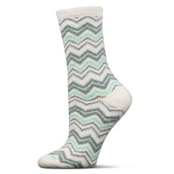 Women's Zig Zag Stripes Aloe Infused Crew Socks