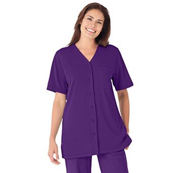 Woman Within Plus Size 7-Day Short-Sleeve Baseball Tunic