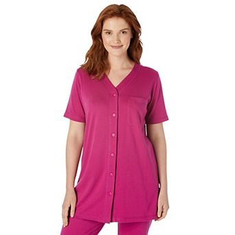 Woman Within Plus Size 7-Day Short-Sleeve Baseball Tunic