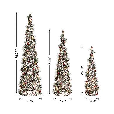 Glitzhome Lighted Christmas Crystal Cone Tree