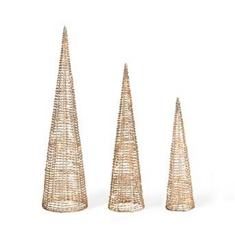 Glitzhome Lighted Christmas Crystal Cone Tree