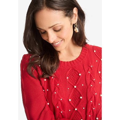 Jessica London Women's Plus Size Cable Sweater Dress