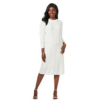 Jessica London Women's Plus Size Cable Sweater Dress