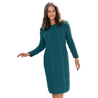 Jessica London Women's Plus Size Cable Sweater Dress