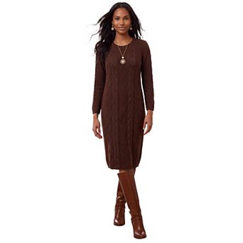 Jessica London Women's Plus Size Cable Sweater Dress