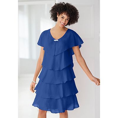 Woman Within Women's Within Three-Tier Dress - Royal - 18