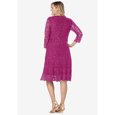 Jessica London Women's Plus Size Lace Fit & Flare Dress