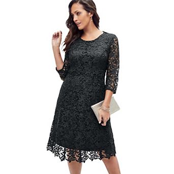 Jessica London Women's Plus Size Lace Fit & Flare Dress