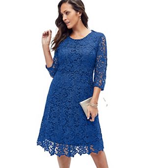 Jessica London Women's Plus Size Lace Fit & Flare Dress