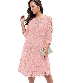 Jessica London Women's Plus Size Lace Fit & Flare Dress