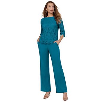 Jessica London Women's Plus Size Popover Lace Jumpsuit
