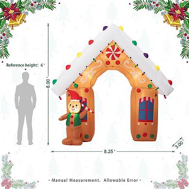 Glitzhome 8ft Lighted Inflatable Icy Snowman Decor, Christmas Inflatable Yard Decor & Garden Decor