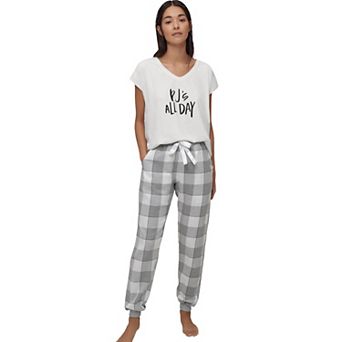 ellos Plus Size Plaid Flannel Sleep Pants