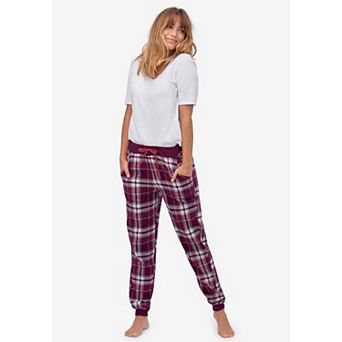 ellos Plus Size Plaid Flannel Sleep Pants