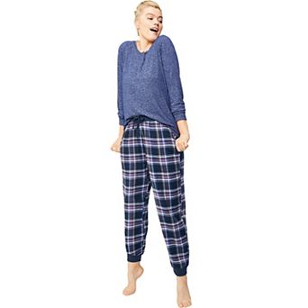 ellos Plus Size Plaid Flannel Sleep Pants
