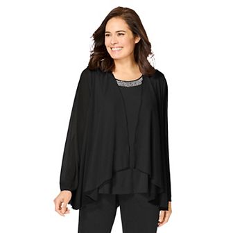 Woman Within Plus Size 2 pc Sheer Jacket Set