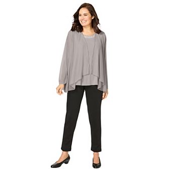 Woman Within Plus Size 2 pc Sheer Jacket Set