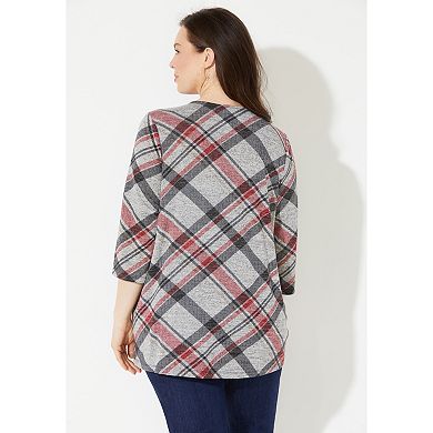 Catherines Women's Plus Size Impossibly Soft Cardigan & Tank Duet