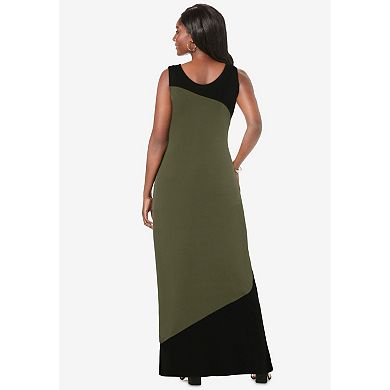 Jessica London Women's Plus Size Stretch Knit Tank Maxi Dress